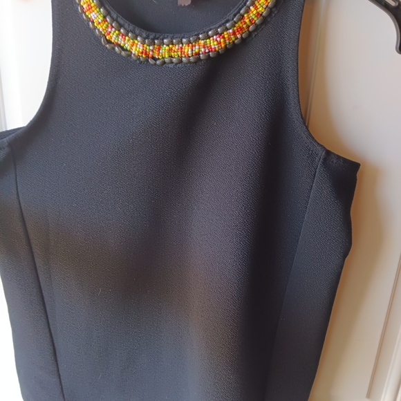 CUPIO Women Black Tank Top Colorful Beaded Neckline M - - Picture 4 of 7